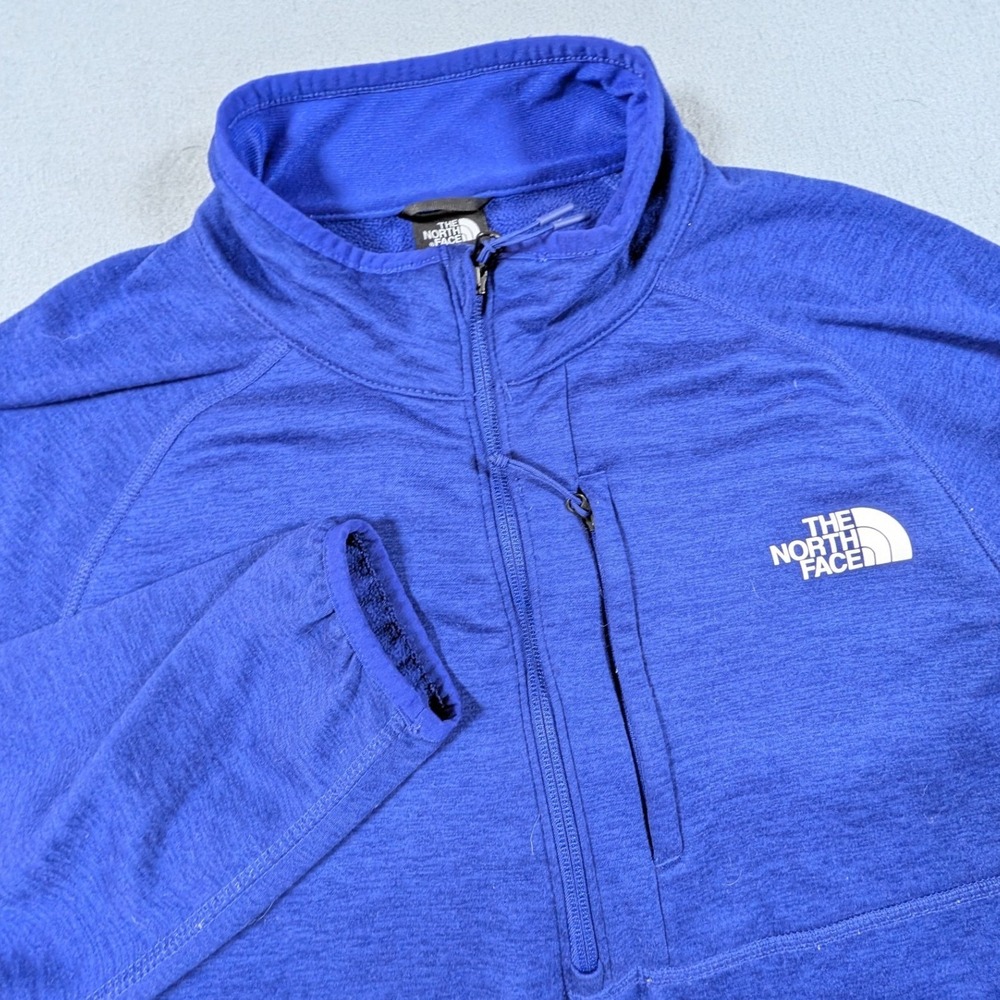 The North Face Quarter Zip Fleece Pullover Mens Size Large Blue Activewear
